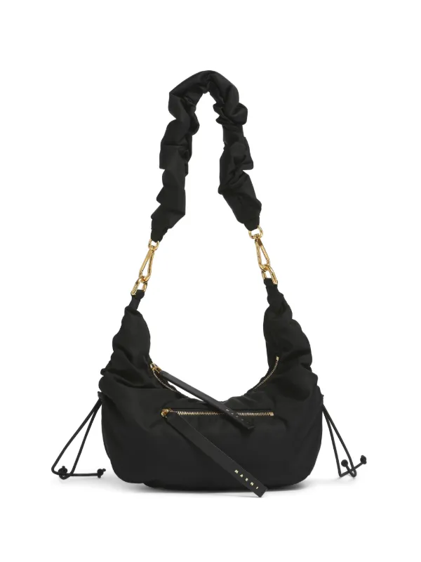 Marni スモッキングドローストリング ショルダーバッグ | ブラック 