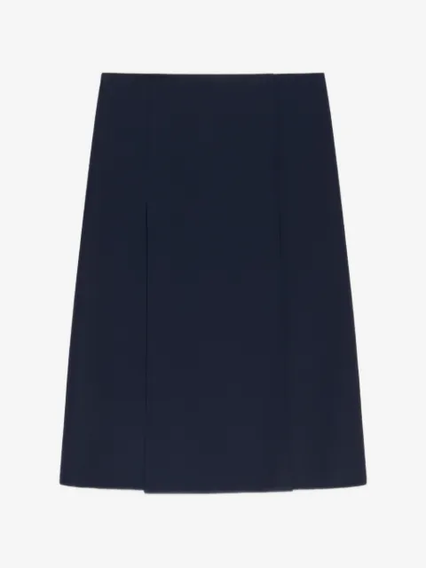 Marni deep blue techno wool skirt with pleats