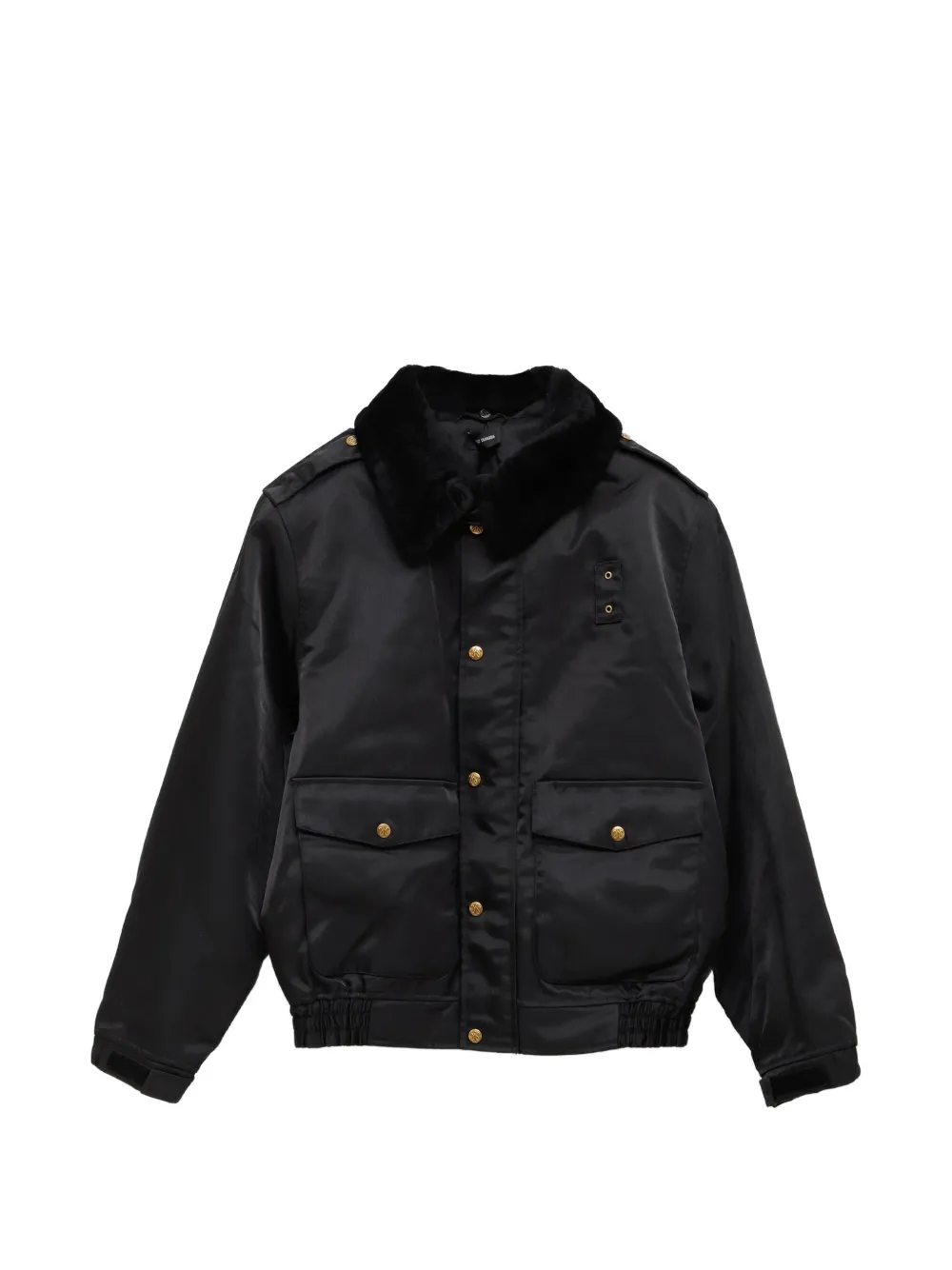 Willy Chavarria faux-fur collar bomber jacket - Nero