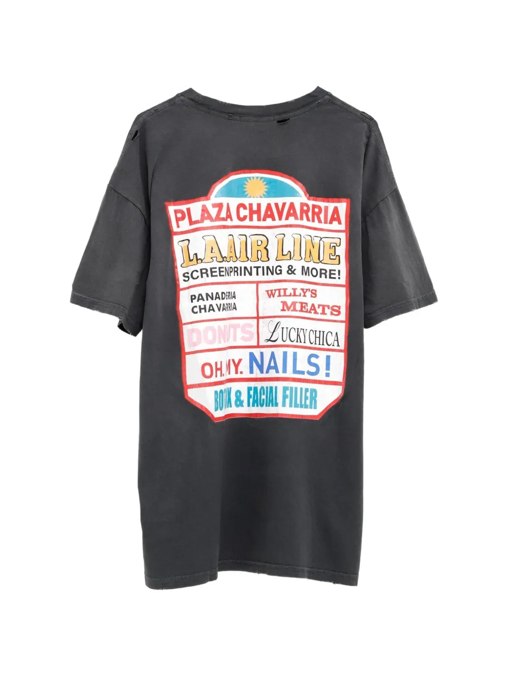 Willy Chavarria Plaza Chavarria Easy gerafeld T-shirt met grafische print Zwart
