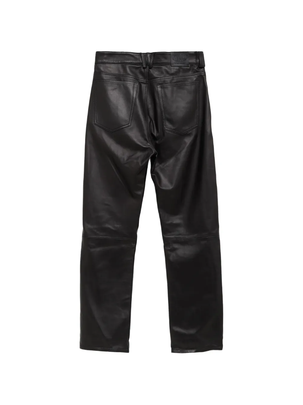 Willy Chavarria straight-leg leather trousers Zwart