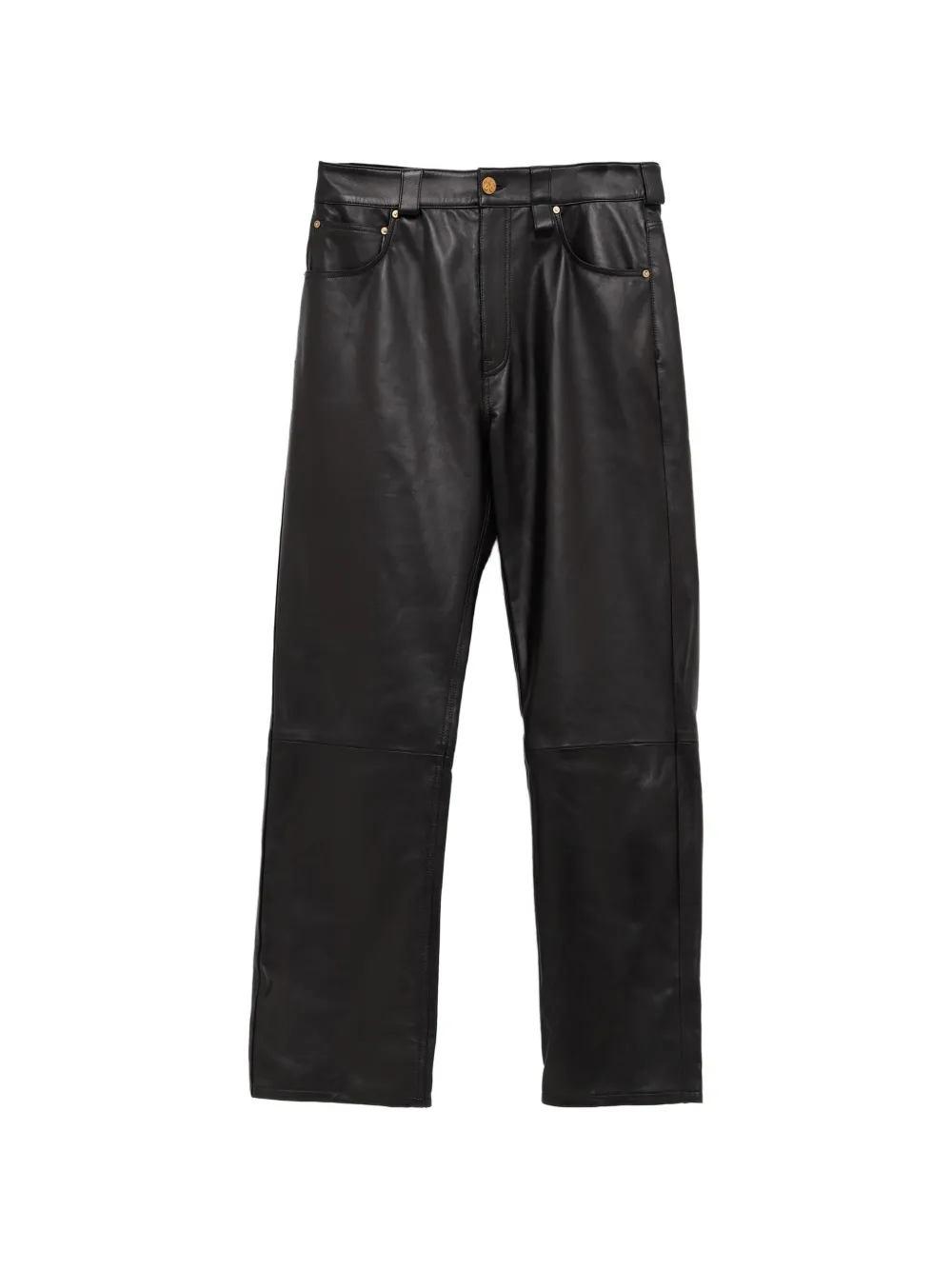Willy Chavarria straight-leg leather trousers - Schwarz