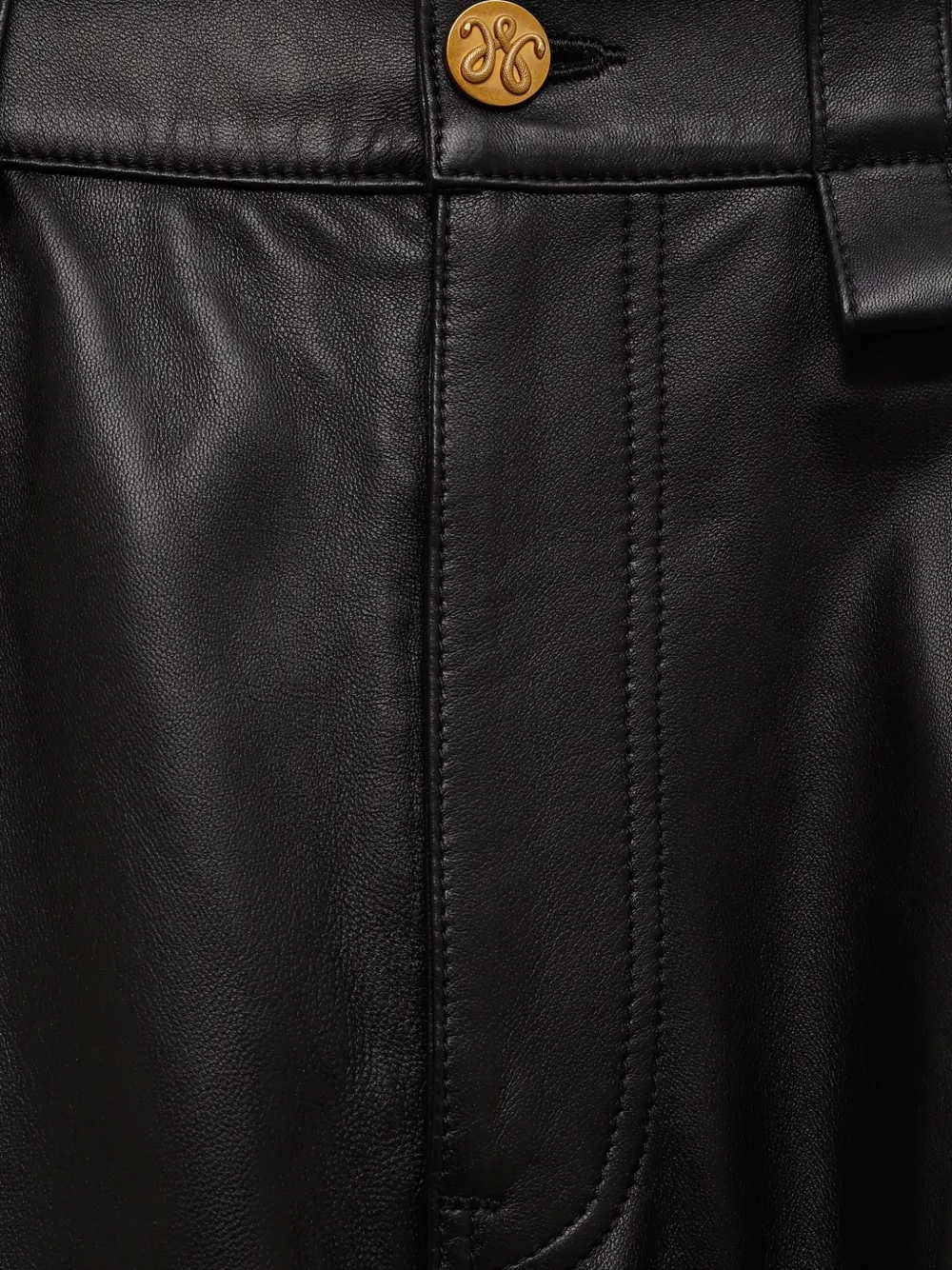 Willy Chavarria straight-leg leather trousers Zwart