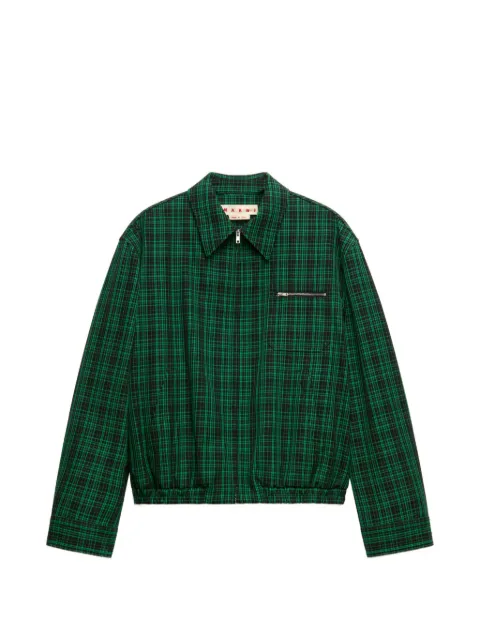 Marni checked wool-gabardine jacket