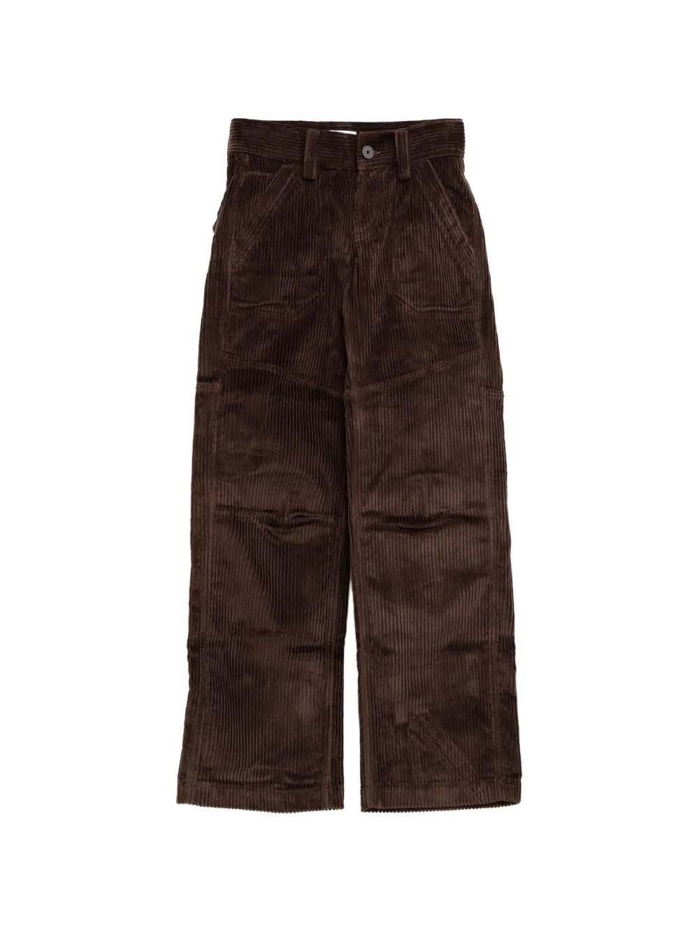 Vaquera Corduroy Panelled Trousers In Brown