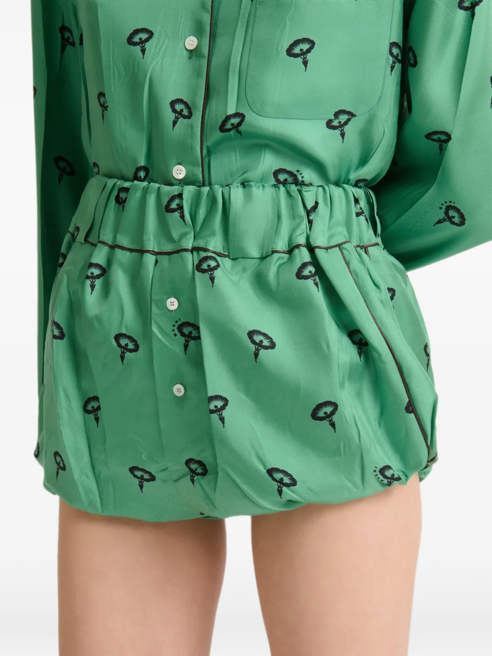 Marni Zijde-twill shorts met bloemenprint Groen