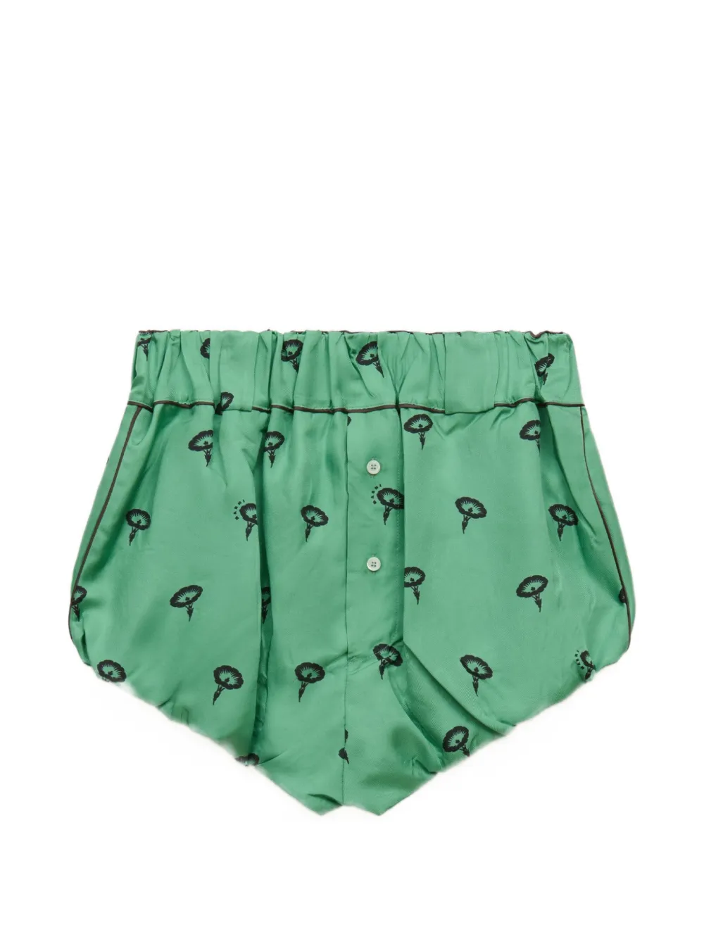 Marni green silk twill bloomers with floral print - Verde