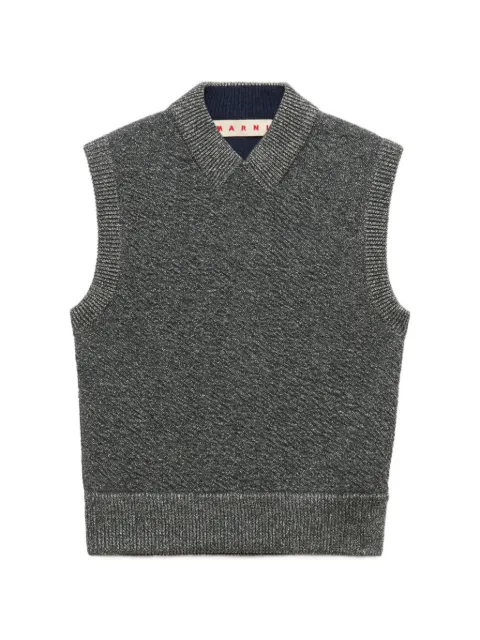Marni gray wool vest with lurex detailing