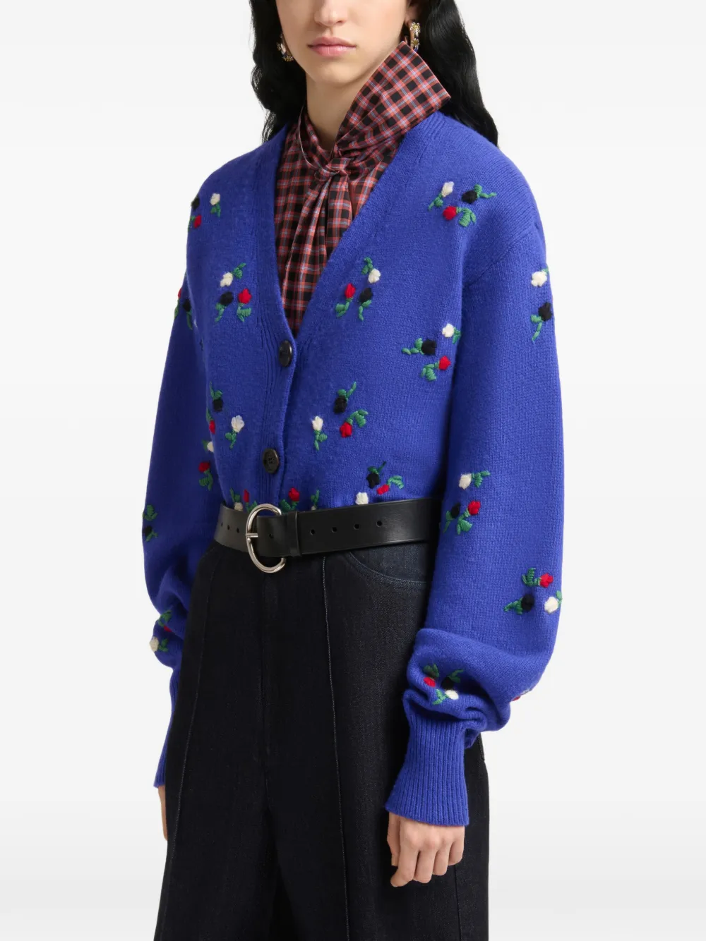 Marni Vest met geborduurde bloemen Blauw
