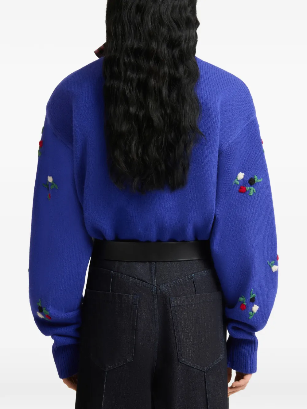 Marni Vest met geborduurde bloemen Blauw
