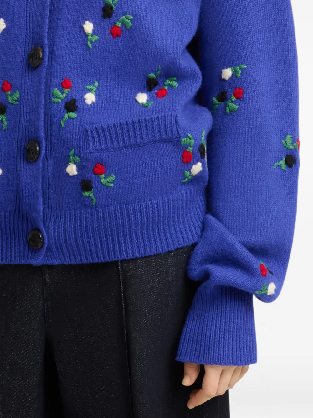 Marni Vest met geborduurde bloemen Blauw