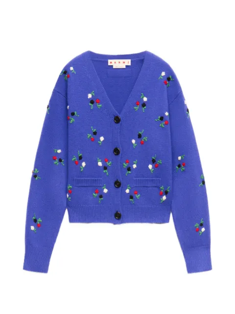 Marni Cardigan con maniche a palloncino e ricamo