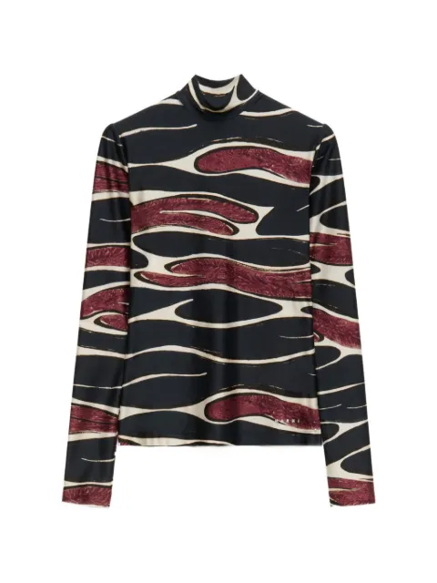 Marni Crimson Flow Turtle-Neck T-Shirt
