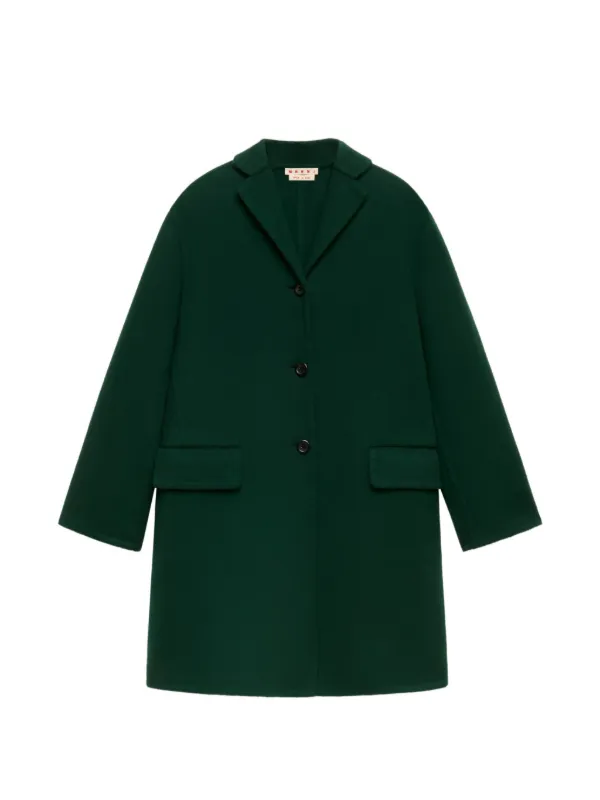 Marni Single-breasted Coat in Green