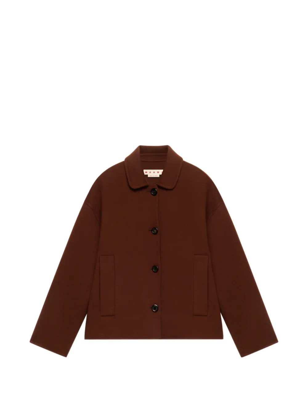 Marni Giacca monopetto con logo - Marrone
