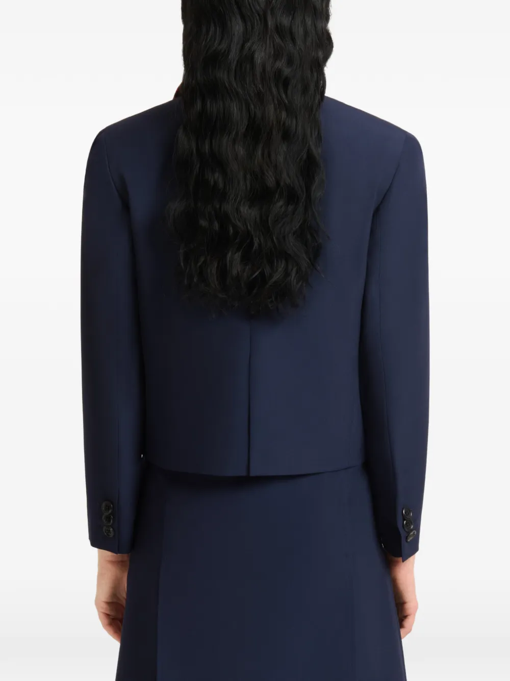 Marni Deep Blue Techno Wool Jacket Blauw