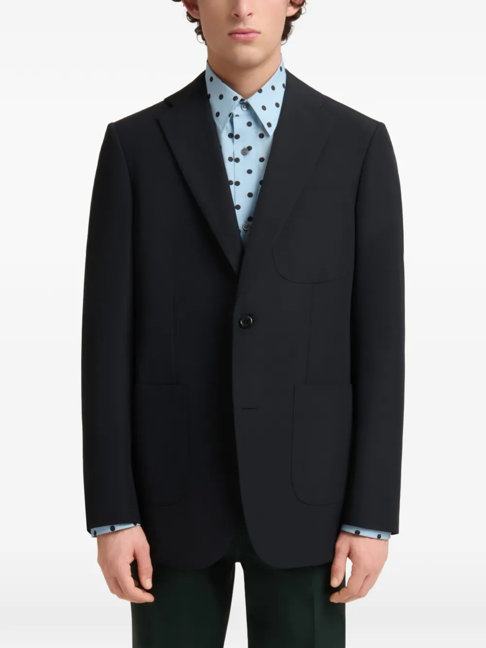 Marni Blazer met enkele rij knopen Blauw