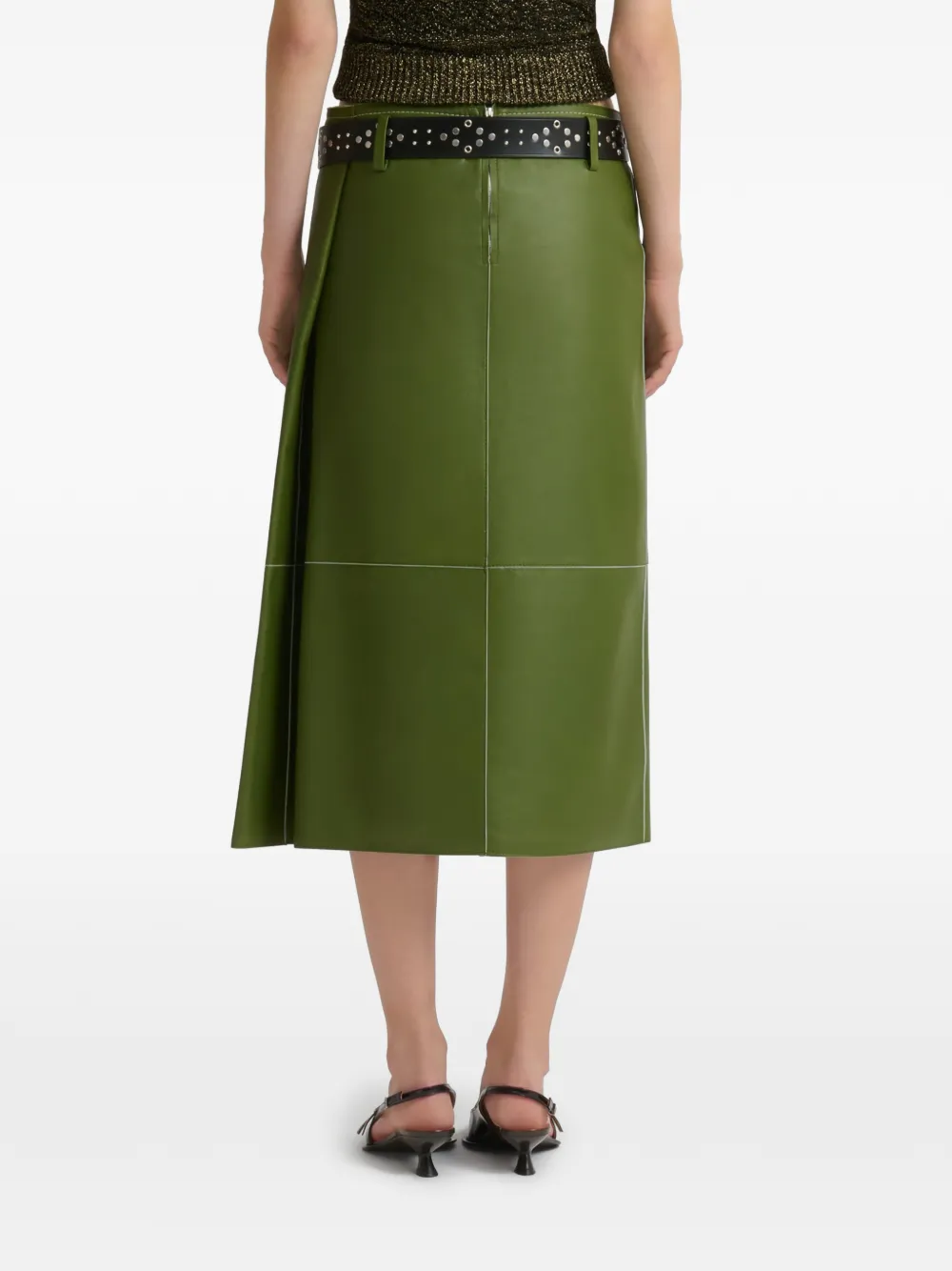 Marni Nappaleren midi-rok met zak Groen