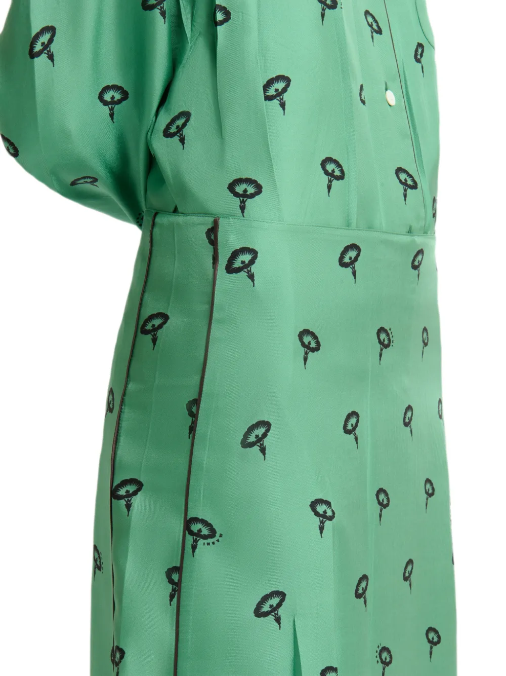 Marni Zijde-twill midi-rok met bloemenprint Groen