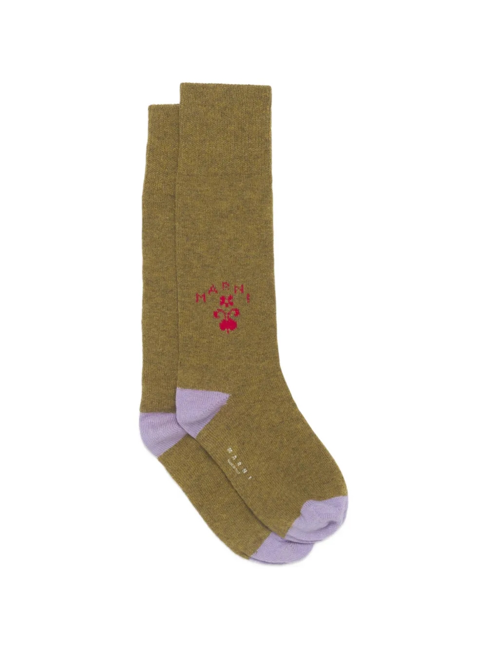 Marni logo-knit rib-trimmed socks - Grün