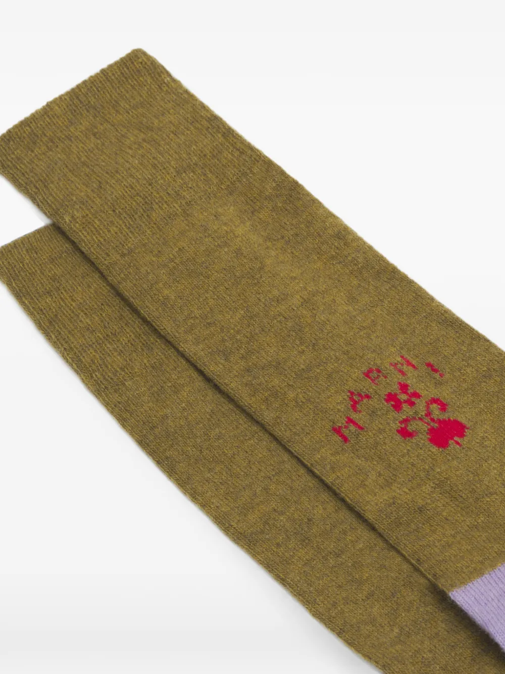 Marni Ribgebreide sokken met logo Groen