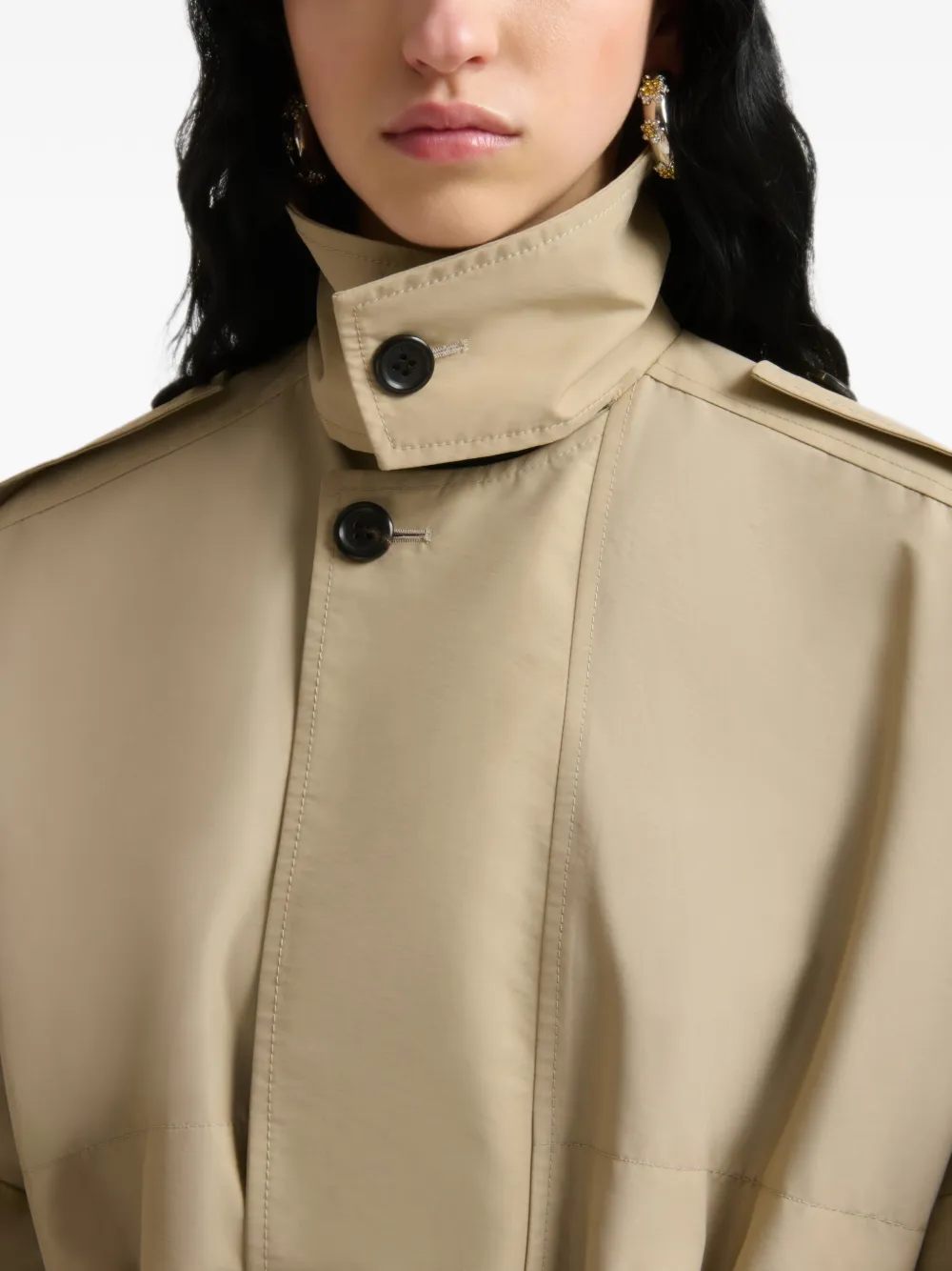 Marni Trenchcoat met stormklep en ceintuur Beige