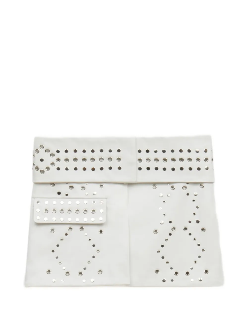 Marni white leather mini skirt with studs - Weiß