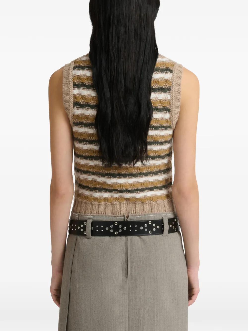 Marni Shetland wollen top met jacquard Beige