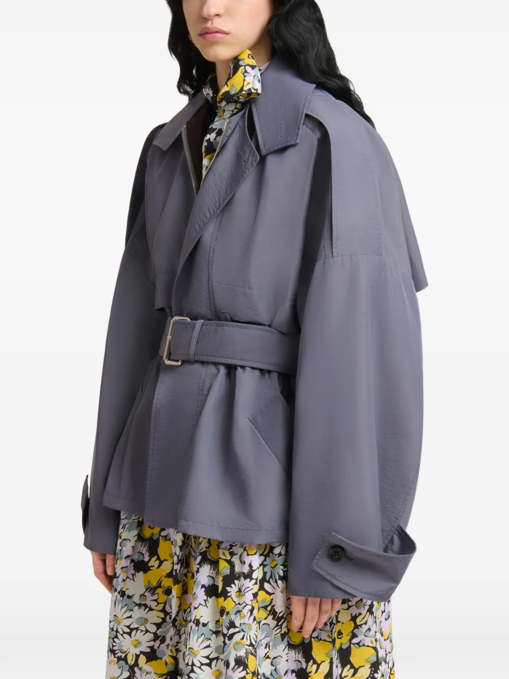 Marni Nylon jack met ceintuur Blauw