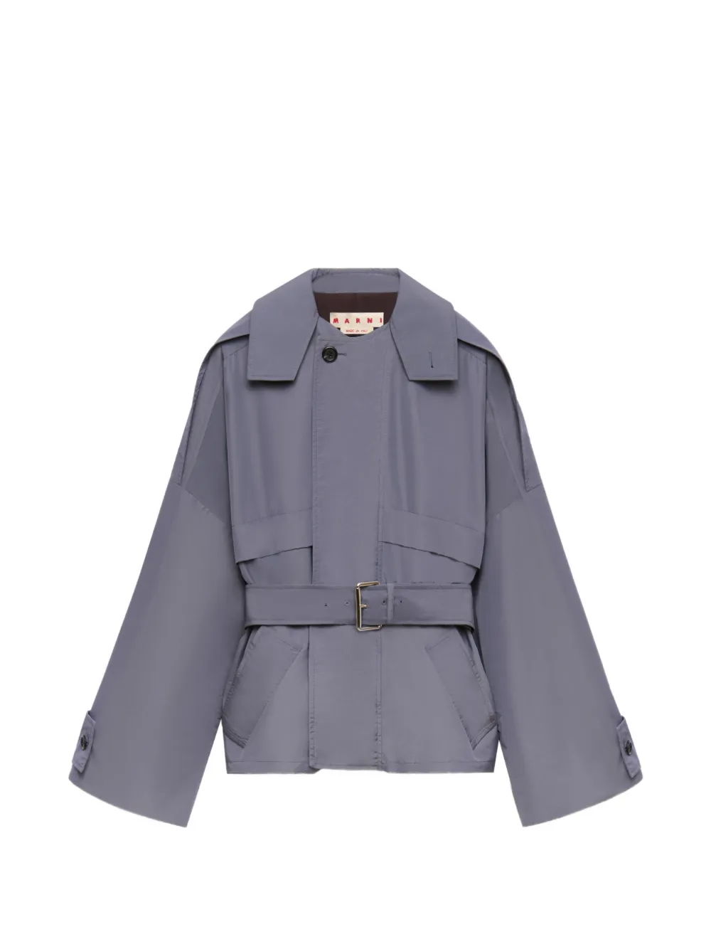 Marni grey nylon blouson with belt - Blu