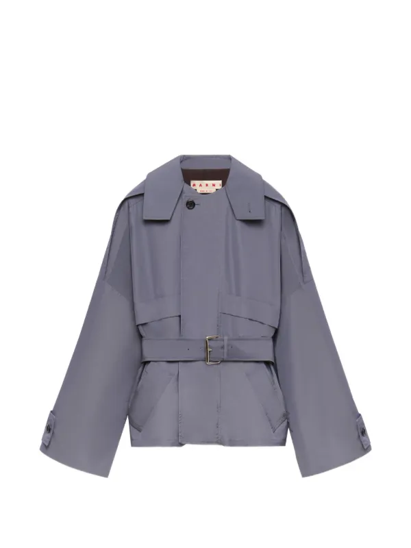 Marni Grey Nylon Blouson with Belt in Blue