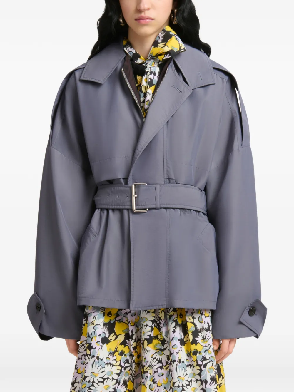 Marni Nylon jack met ceintuur Blauw