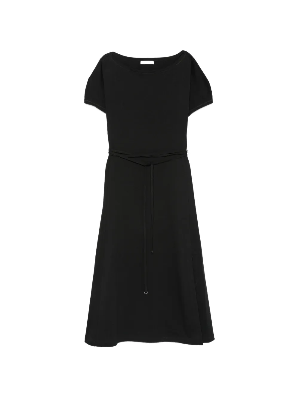 LEMAIRE belted boat-neck midi dress - Nero