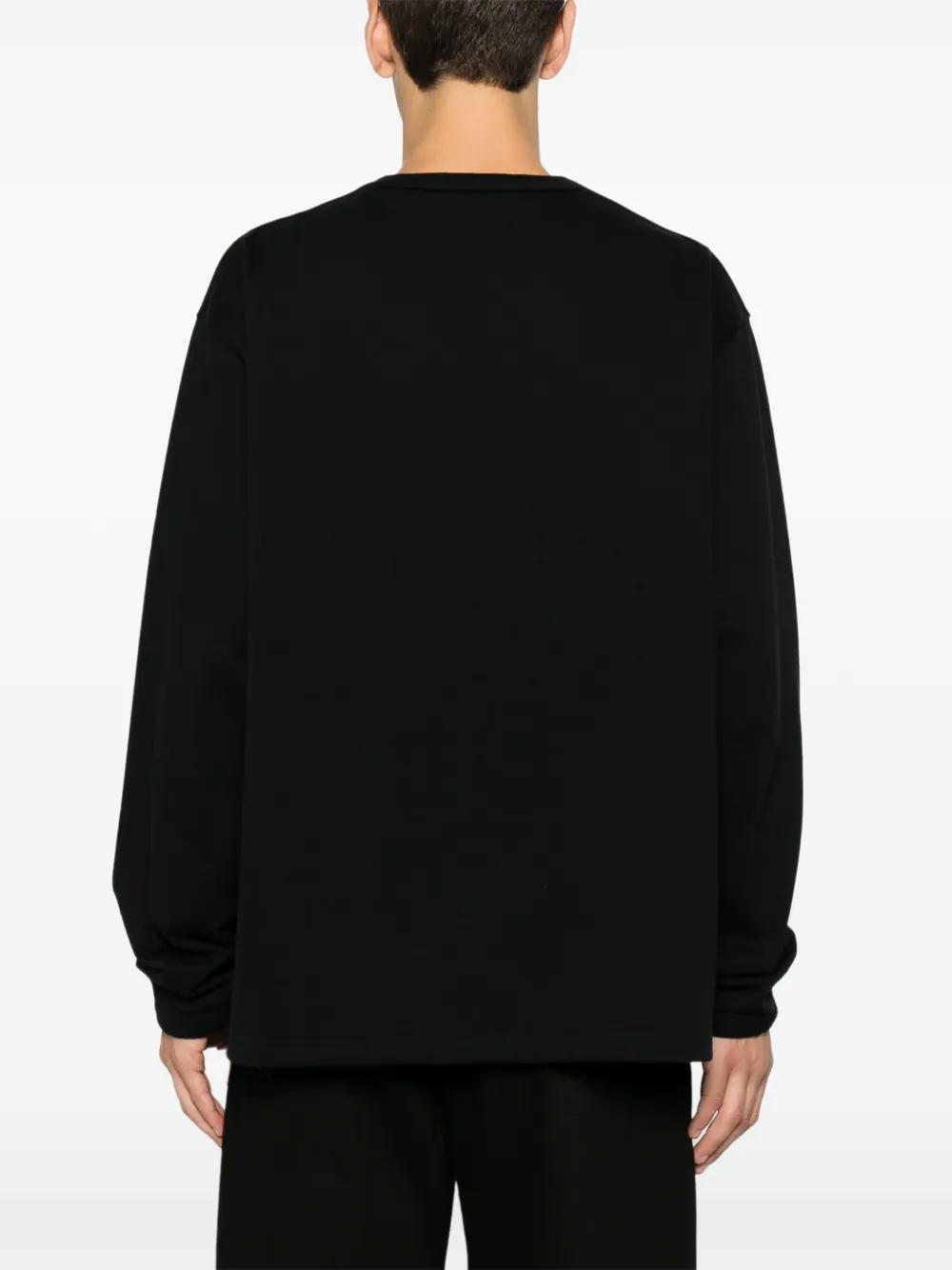 LEMAIRE Boxy T-shirt met lange mouwen Zwart