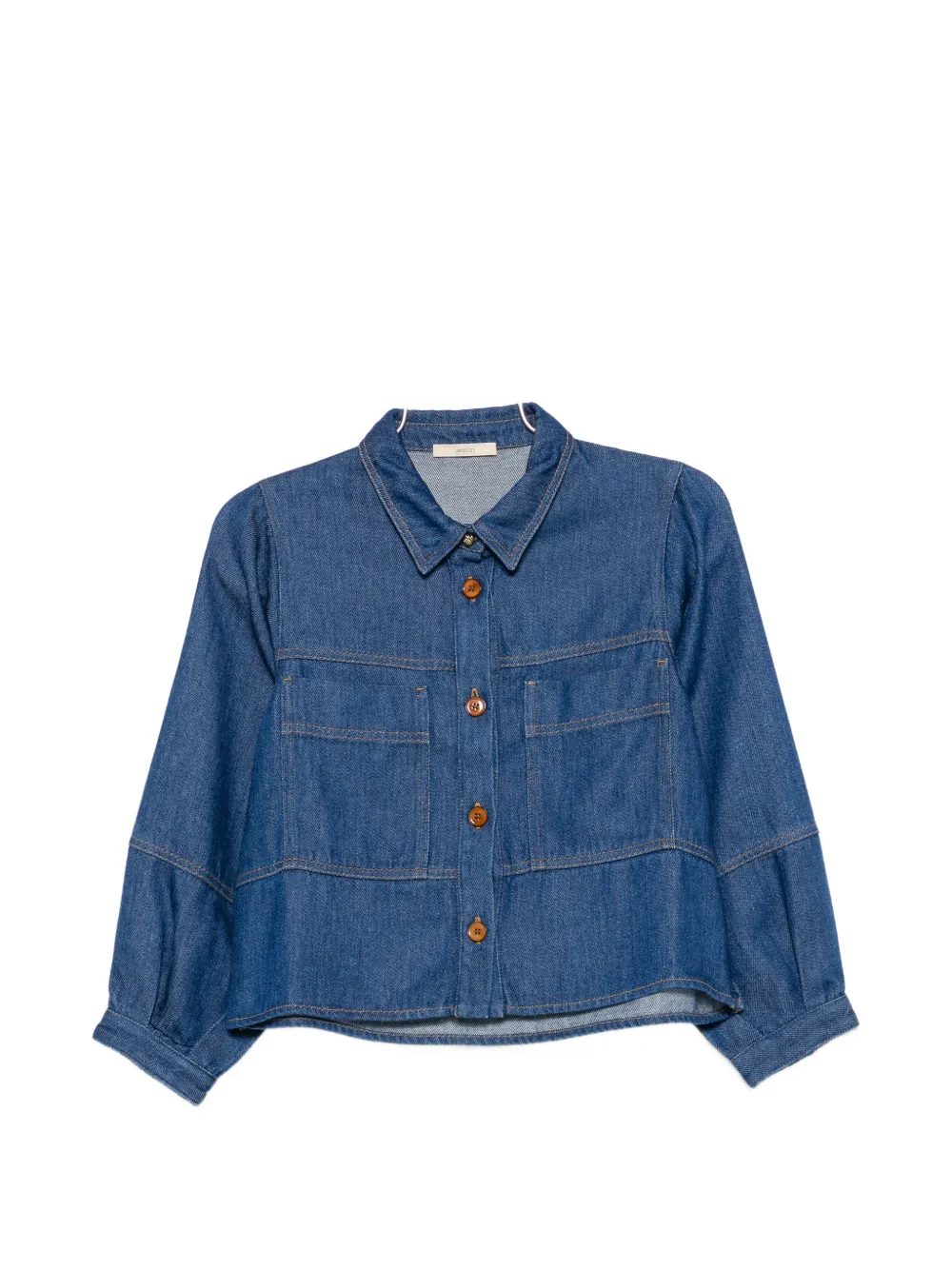 Sessùn contrast-stitched jacket - Blu