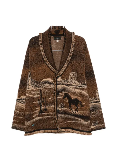 Alanui landscape-pattern fringed jacket