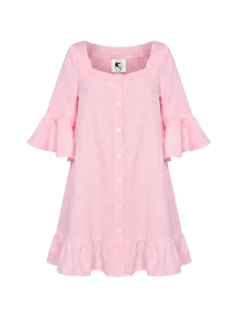 Sleeper Marseille ruffled linen short dress