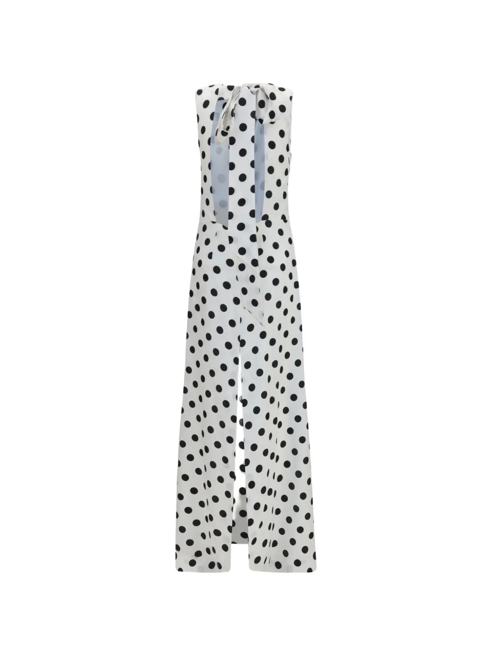 SA SU PHI Tuxedo maxi-jurk met stippen Wit