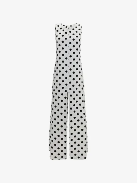 SA SU PHI robe longue Tuxedo à pois