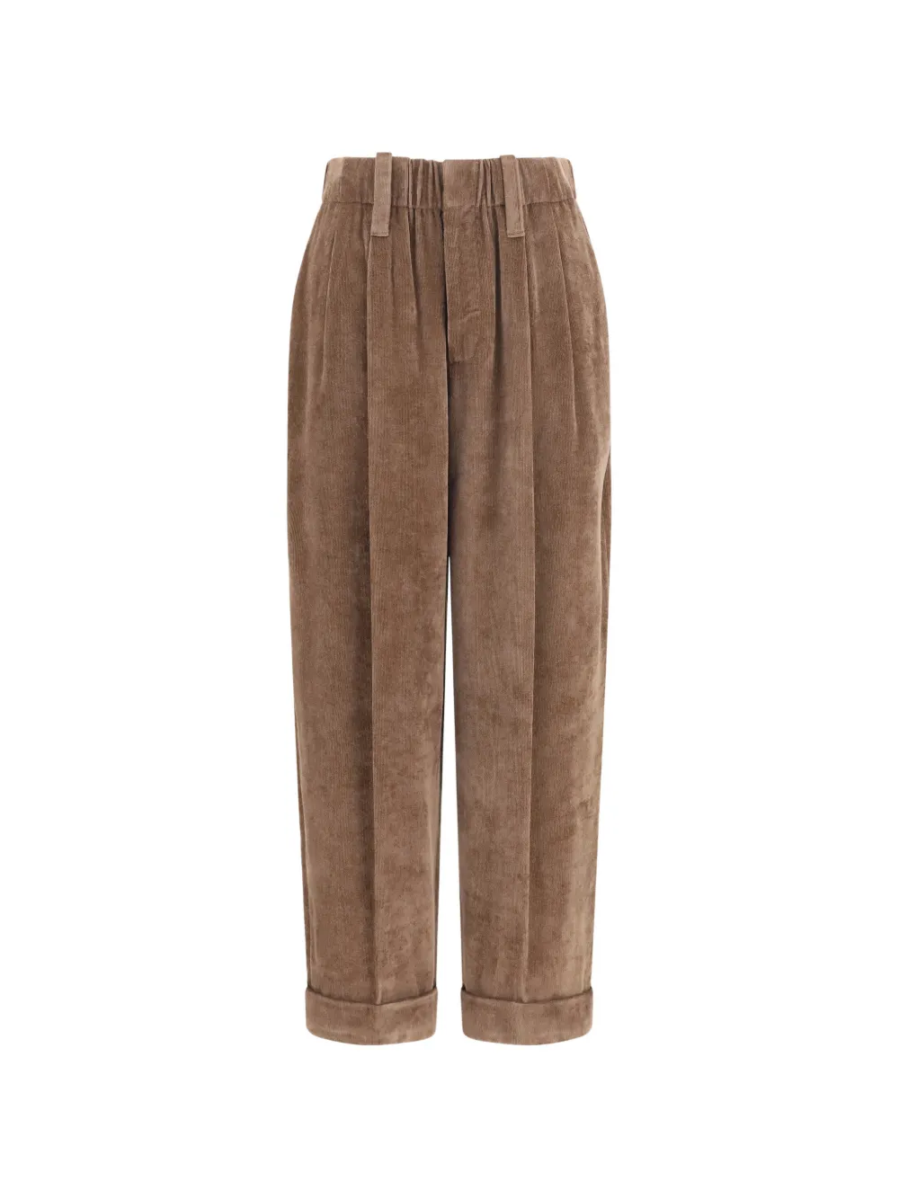 Brunello Cucinelli pleated corduroy trousers - Braun