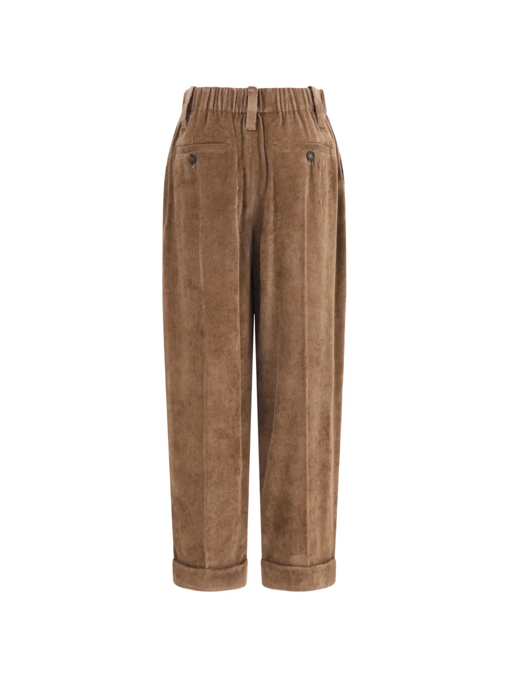 Brunello Cucinelli Ribfluwelen plooibroek Bruin