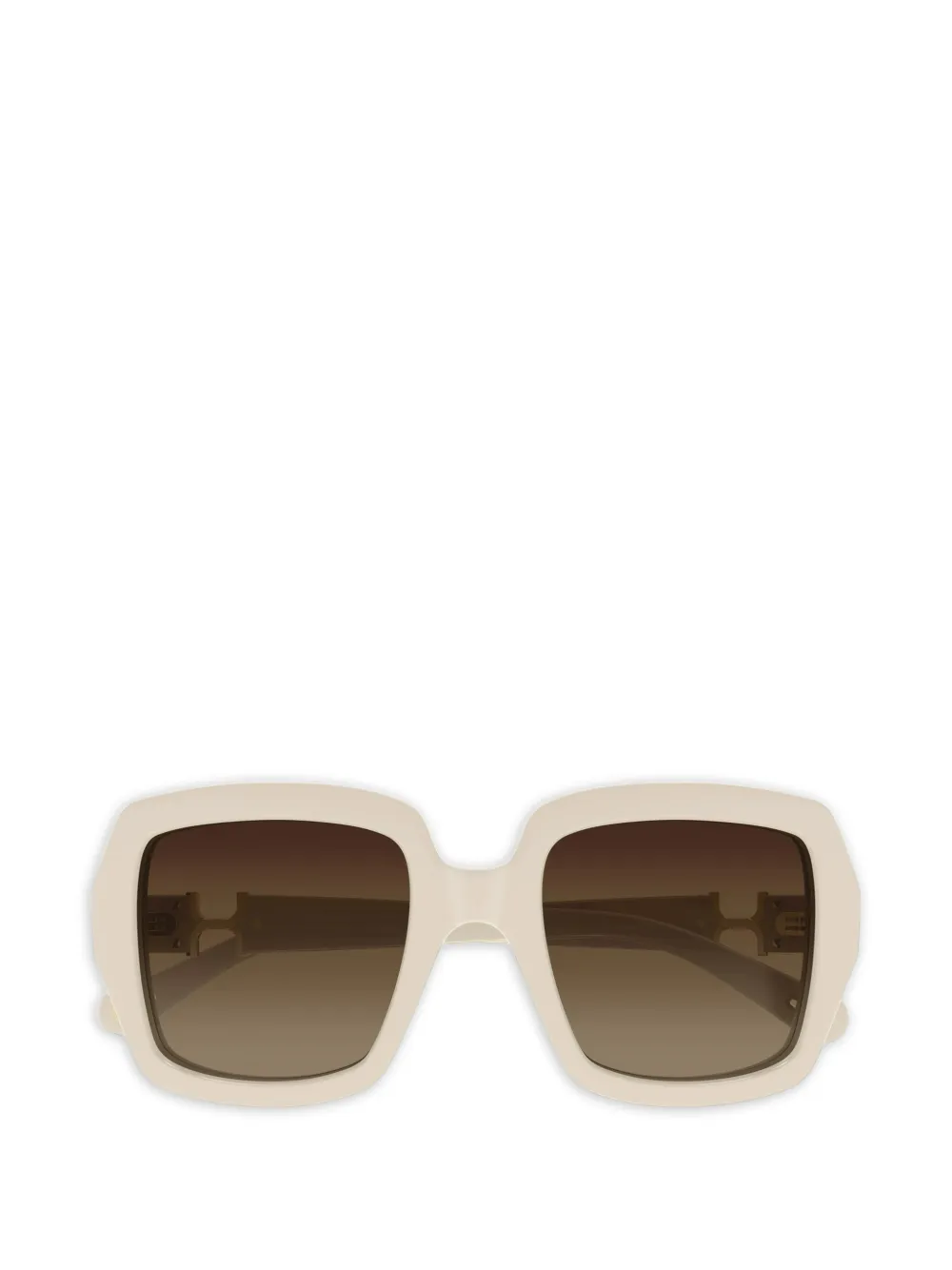 Chloé Eyewear Zonnebril met oversized montuur Wit