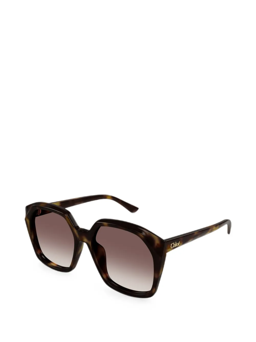 Chloé Eyewear Zonnebril met vierkant montuur Bruin