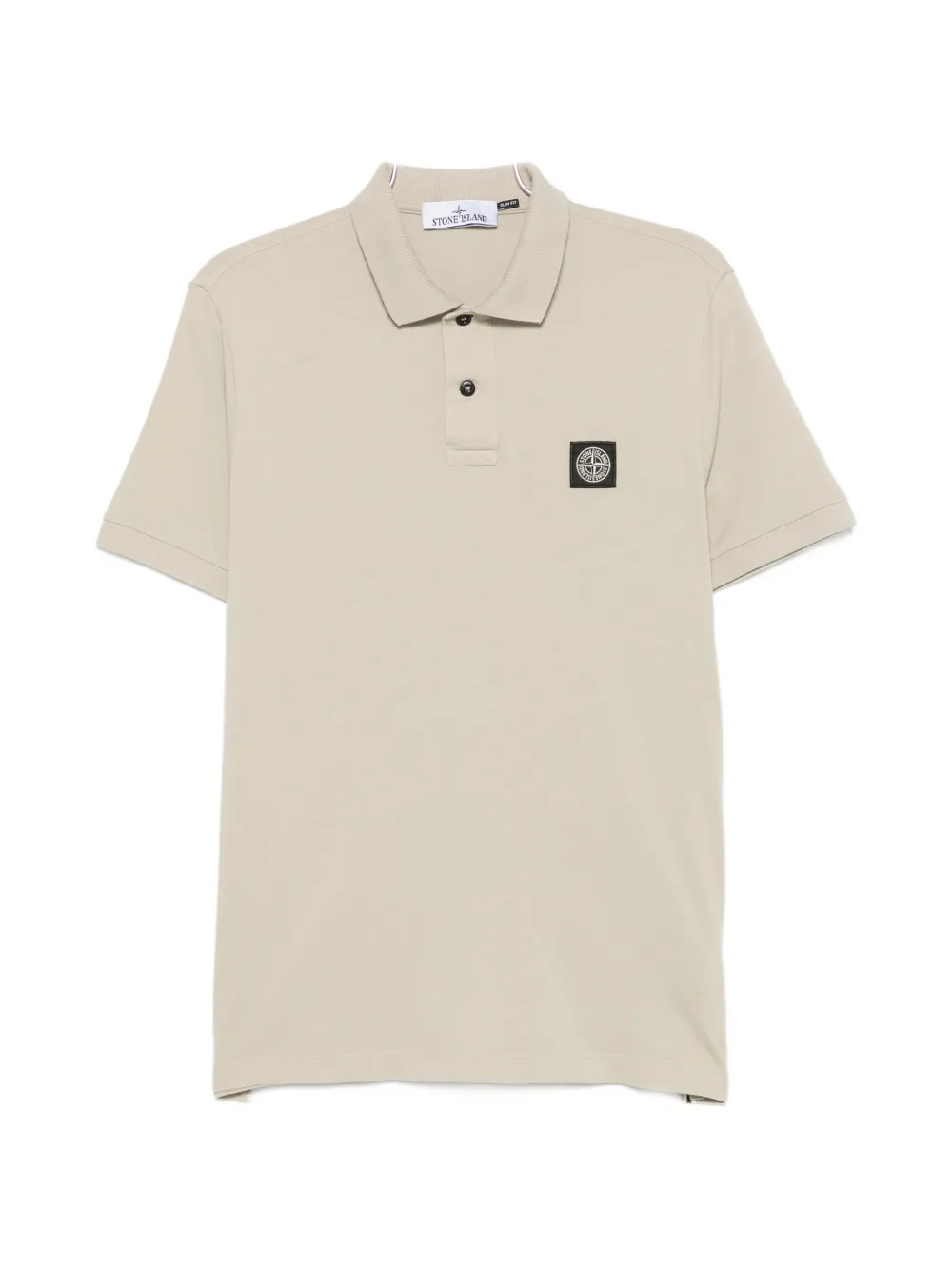 Stone Island logo-patch piqué polo shirt - Grün