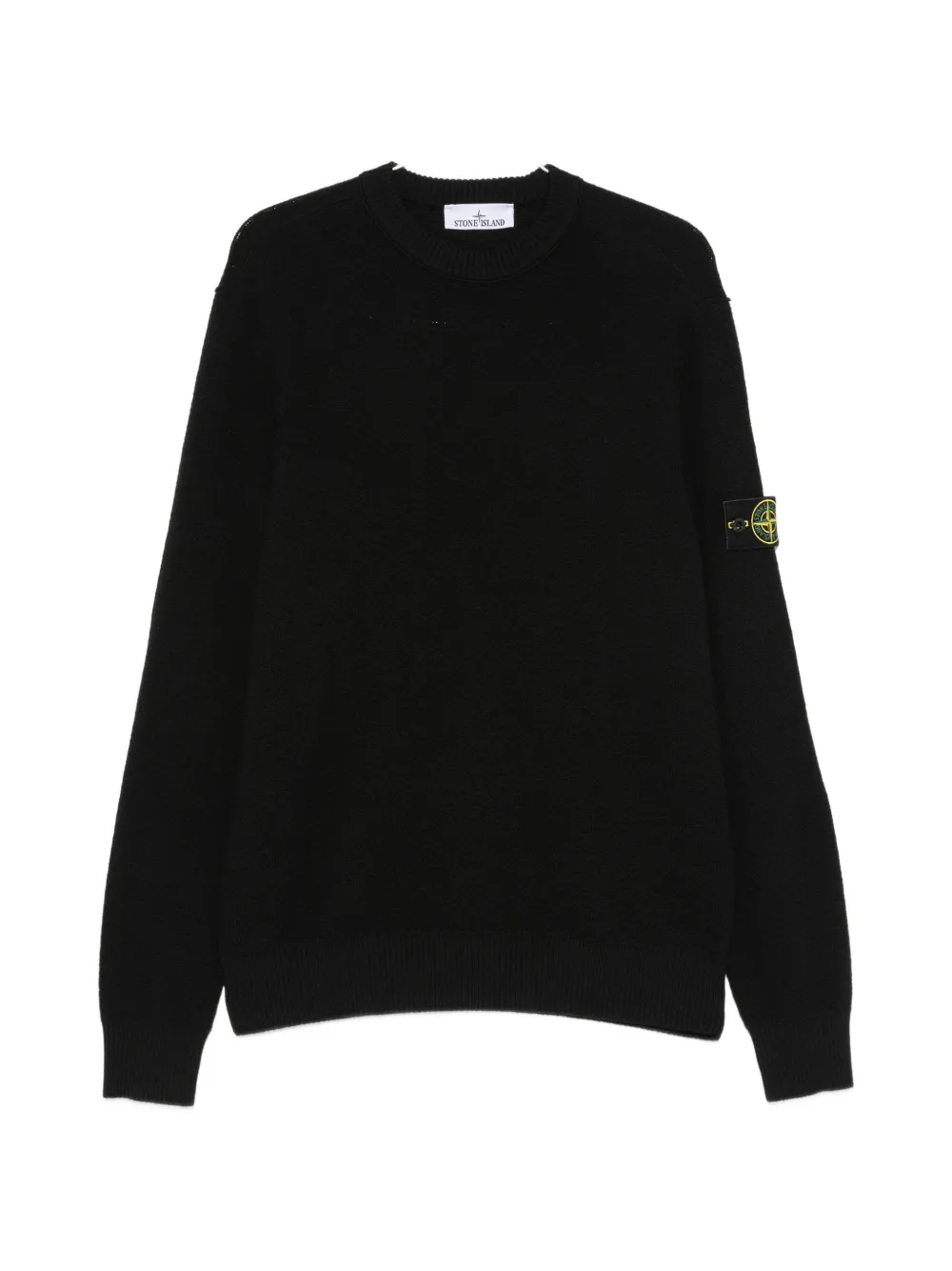 Stone Island logo-patch ribbed-trim sweater - Nero