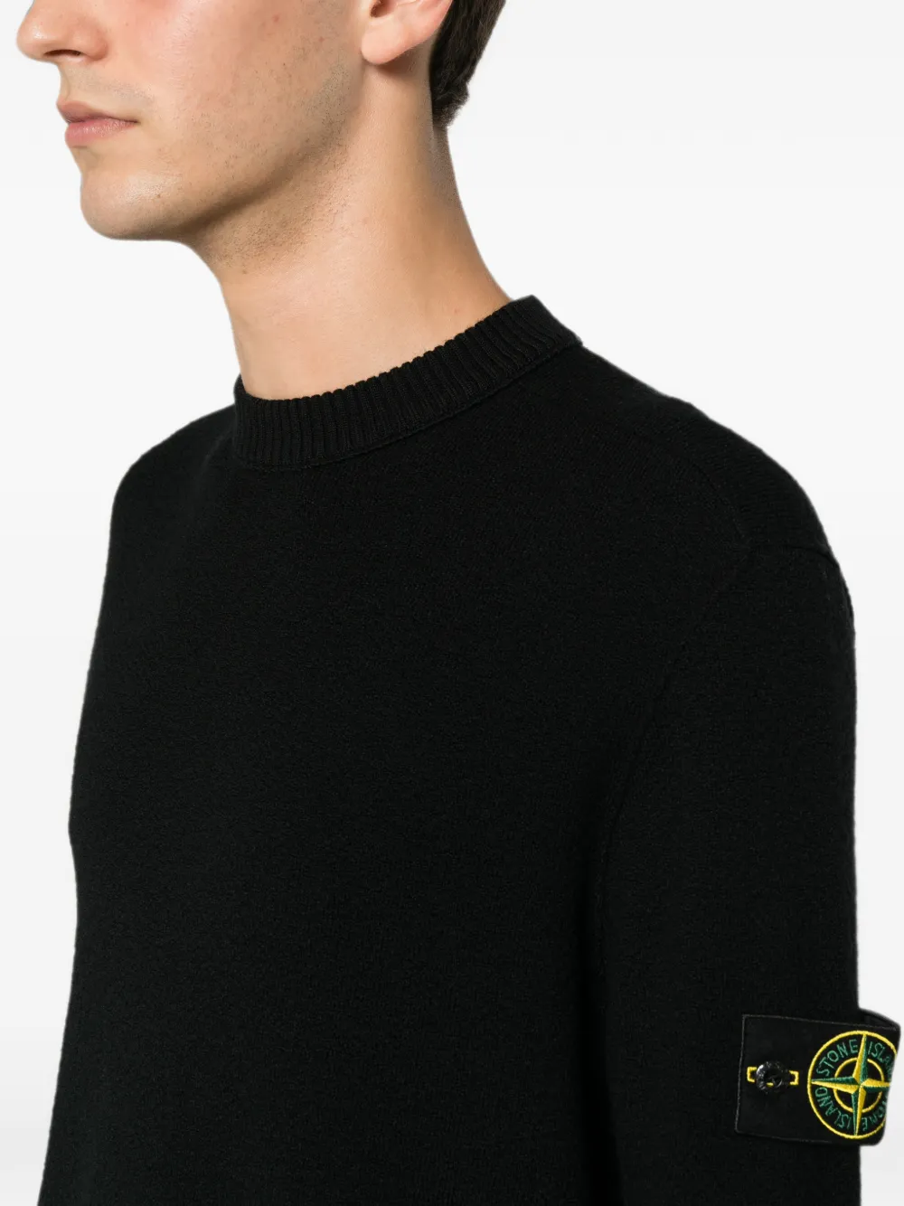 Stone Island 5100011 pure RWS wollen trui Zwart
