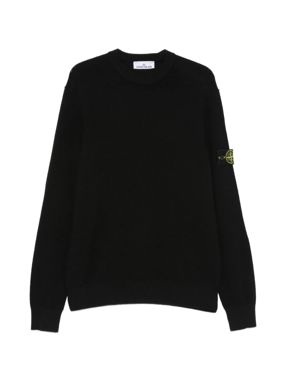 Stone Island logo-patch ribbed-trim sweater - Schwarz