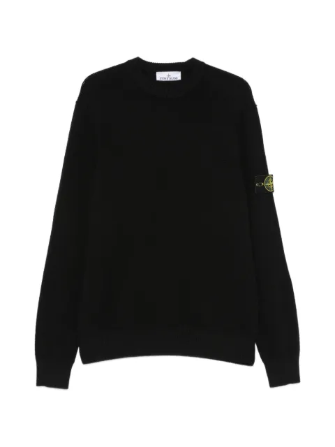 Stone Island logo-patch ribbed-trim sweater