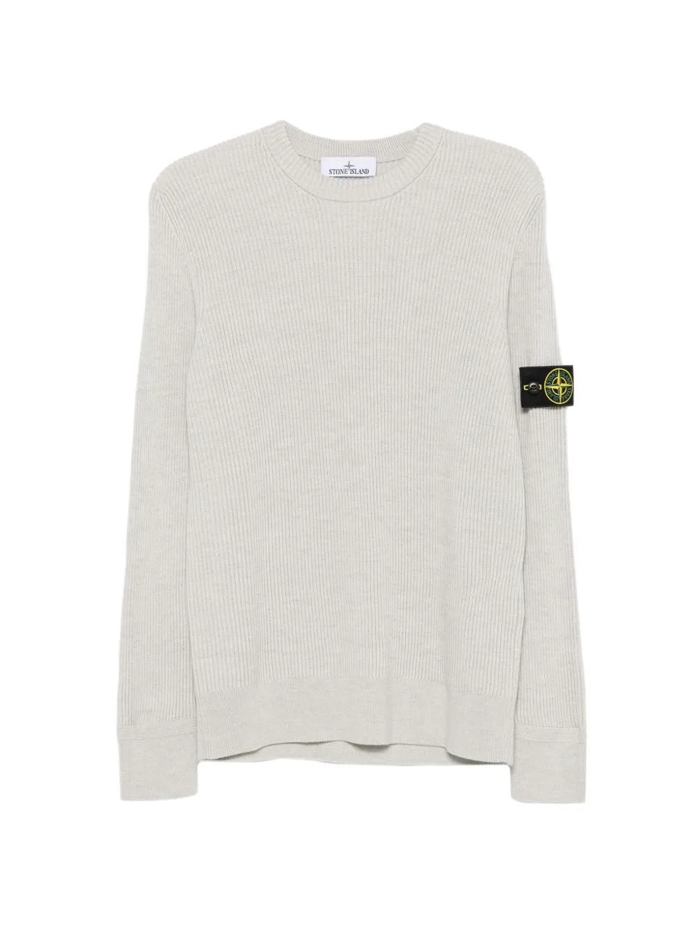 Stone Island logo-patch ribbed-knit sweater - Grau