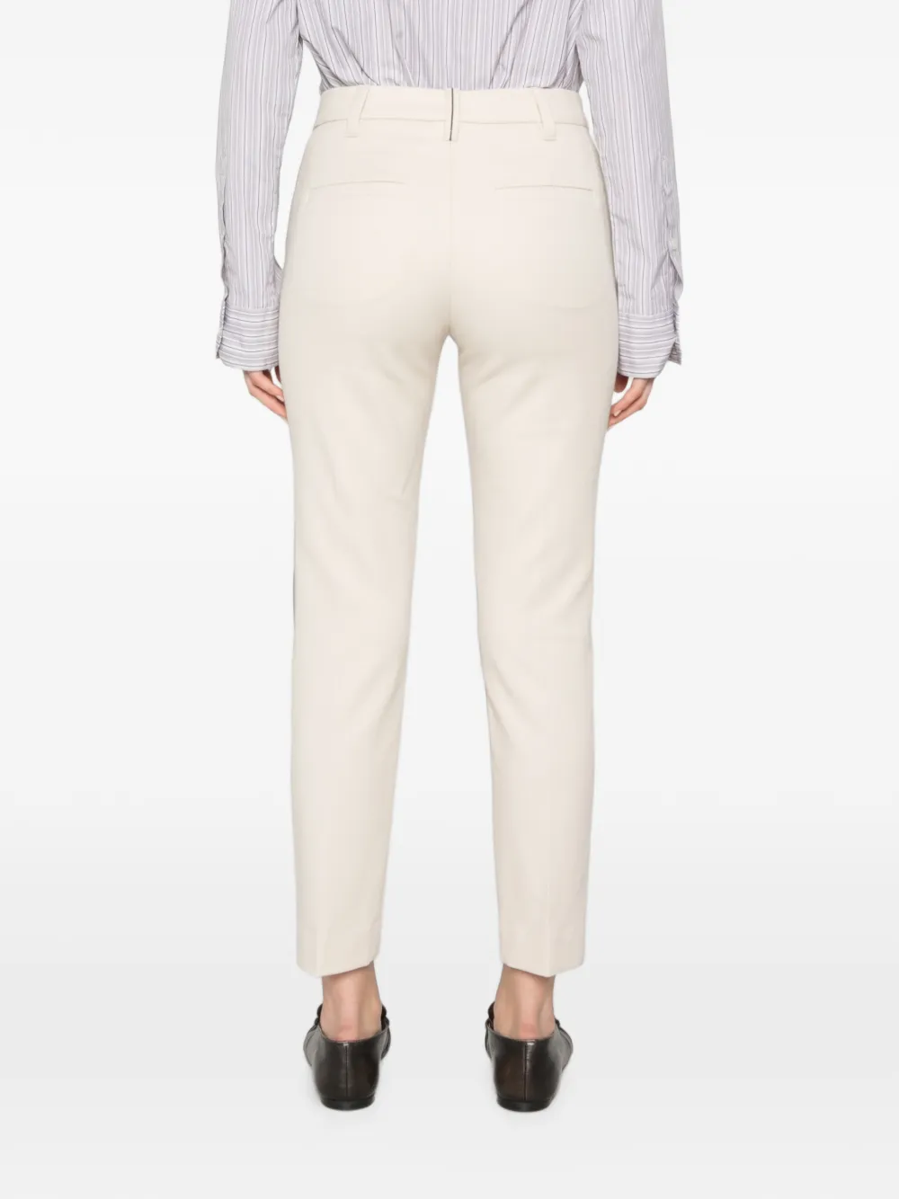 Brunello Cucinelli Slim-fit broek met knoopsluiting Beige